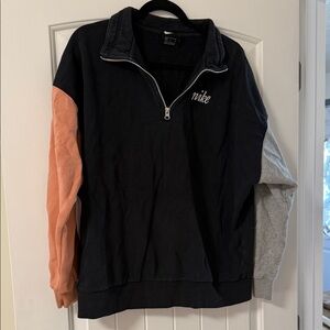 Nike Black, Gray, and Orange Half-Zip Sweatshirt